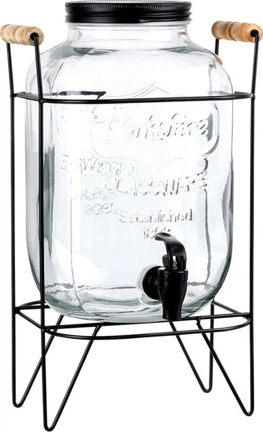 Диспенсер для напоїв Vilde з краником і чорною підставкою 5.5 л (5904316470937) - зображення 1