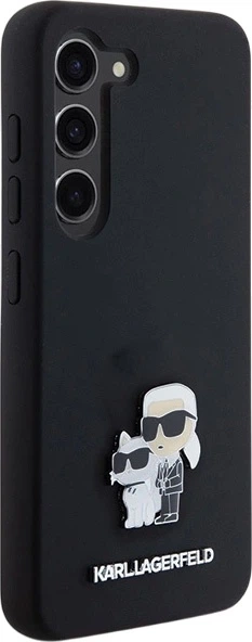 Панель Karl Lagerfeld Silicone Karl&Choupette Metal Pin для Samsung Galaxy S24 Black (3666339259143) - зображення 4