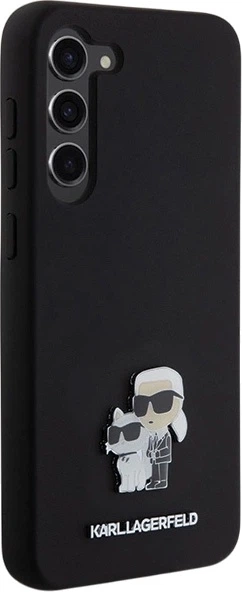 Etui plecki Karl Lagerfeld Silicone Karl&Choupette Metal Pin do Samsung Galaxy S24+ Black (3666339259150) - obraz 4
