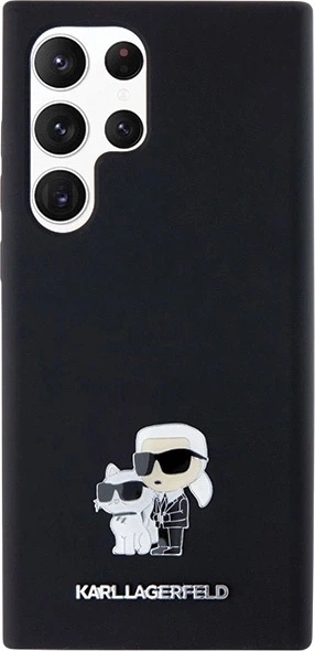 Панель Karl Lagerfeld Silicone Karl&Choupette Metal Pin для Samsung Galaxy S24 Ultra Black (3666339259167) - зображення 4