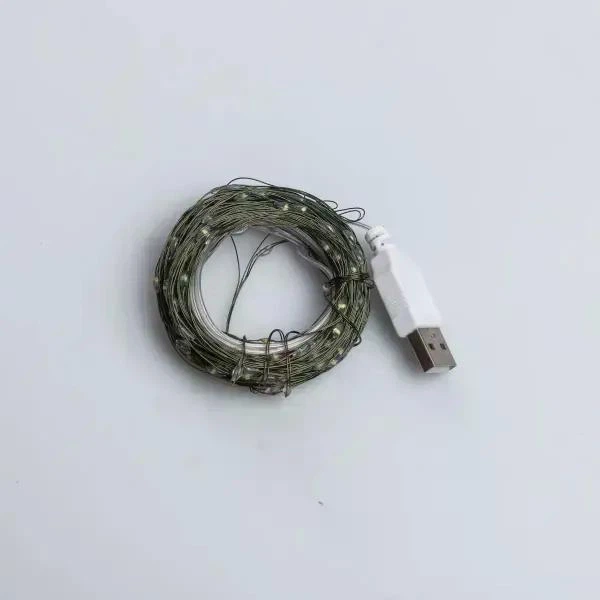Гірлянда Роса 100 LED 10 метра артикул зелений дріт USB100L10MGW - изображение 3