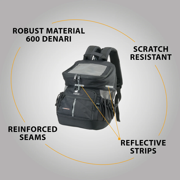 Рюкзак для маленьких собак та котів Ferplast Voyager Backpack 350 29x21x36 cм Чорний (85736317) - зображення 5
