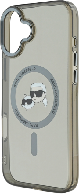 Панель Karl Lagerfeld IML Metal Karl&Choupette Head MagSafe для Apple iPhone 16 Plus Black (KLHMP16MHLSKCK) - зображення 2