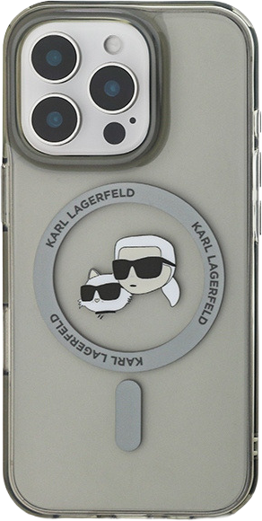 Etui Karl Lagerfeld IML Metal Karl&Choupette Head MagSafe do Apple iPhone 16 Pro Black (KLHMP16LHLSKCK) - obraz 3