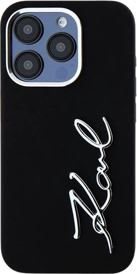 Панель Karl Lagerfeld Silicone Metal Script Logo для Apple iPhone 15 Pro Max Black (3666339253370) - зображення 3