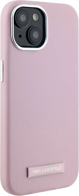 Etui plecki Karl Lagerfeld FW Metal Plate MagSafe do Apple iPhone 15 Pink (3666339255305) - obraz 4