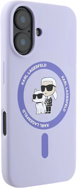 Etui Karl Lagerfeld Silicone Karl&Choupette Ring MagSafe do Apple iPhone 16 Purple (KLHMP16SSCMKCRHU) - obraz 2