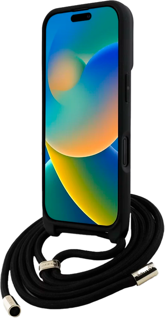 Панель Guess 4G Big Logo Cord Stap Crossbody для Apple iPhone 16 Black (3666339434267) - зображення 4