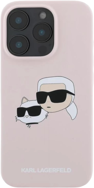 Панель Karl Lagerfeld Silicone Double Heads Print MagSafe для Apple iPhone 16 Pro Max Pink (KLHMP16XSKCHPPLP) - зображення 2