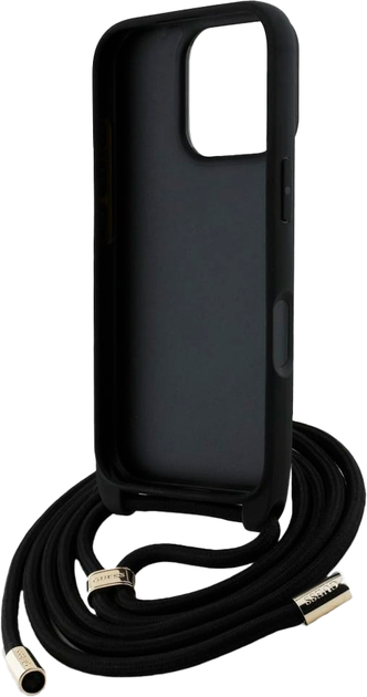 Etui plecki Guess 4G Big Logo Cord Stap Crossbody do Apple iPhone 16 Pro Black (3666339434281) - obraz 6