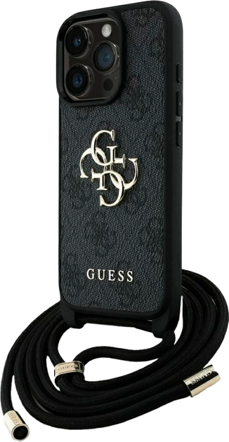Панель Guess 4G Big Logo Cord Stap Crossbody для Apple iPhone 16 Pro Max Black (3666339434298) - зображення 1
