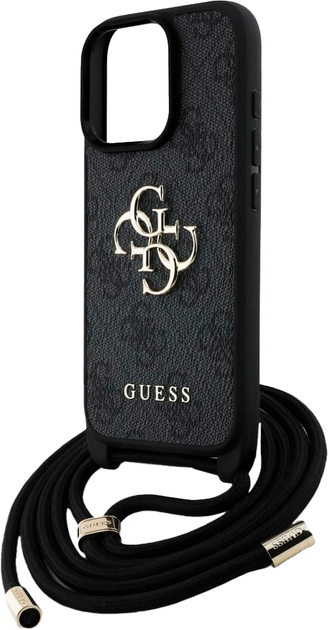 Панель Guess 4G Big Logo Cord Stap Crossbody для Apple iPhone 16 Pro Max Black (3666339434298) - зображення 5