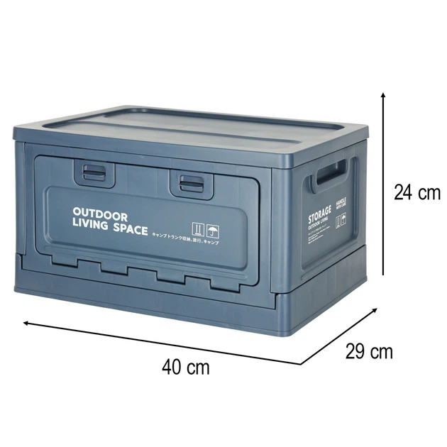 Organizer samochodowy Ikonka pudelko skrzynka skladana do bagażnika 25l granatowa (5903039763968) - obraz 10