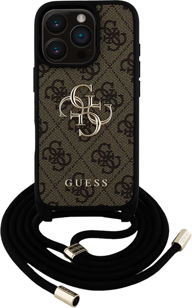 Панель Guess 4G Big Logo Cord Stap Crossbody для Apple iPhone 16 Pro Max Brown (3666339434441) - зображення 2