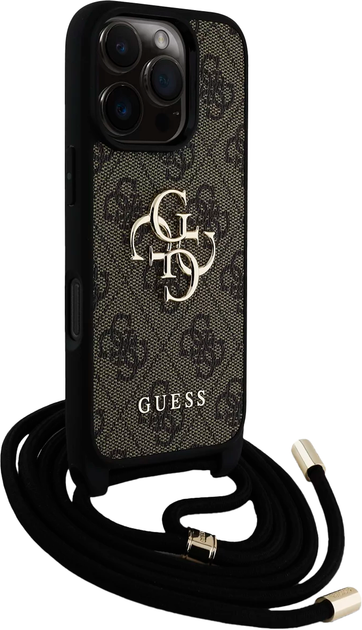 Панель Guess 4G Big Logo Cord Stap Crossbody для Apple iPhone 16 Pro Max Brown (3666339434441) - зображення 3