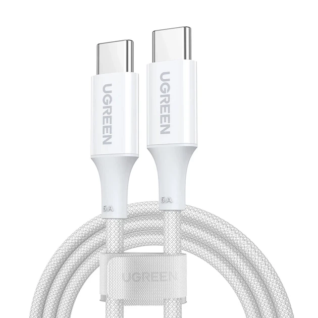 Кабель зарядний Ugreen Type-C 100W для швидкого заряджання 2 м White (US557) - зображення 2