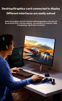 Адаптер переходник Ugreen Displayport to HDMI 4K 30Hz однонаправленный Grey (DP130) - Фото 5 Адаптер переходник Ugreen Displayport to HDMI 4K 30Hz однонаправленный Grey (DP130) - изображение 5