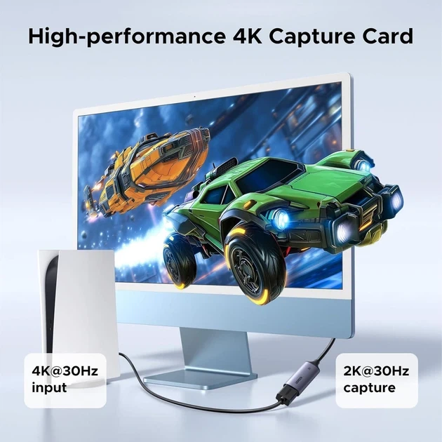 Карта видеозахвата Ugreen HDMI 4K 60Hz USB Type-C 2K 30Hz Gray (CM629) - изображение 6