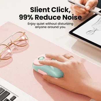 Беспроводная USB мышь манипулятор Ugreen Rechargeable Dual Mode Wireless Mouse Pink (MU102) - Фото 4 Беспроводная USB мышь манипулятор Ugreen Rechargeable Dual Mode Wireless Mouse Pink (MU102) - изображение 4