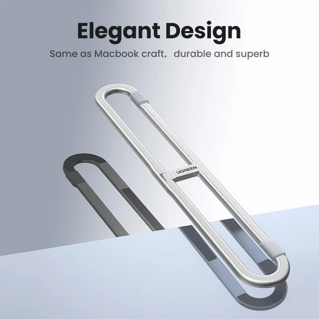 Регулируемая настольная подставка для ноутбука UGREEN Invisible Portable Desktop Laptop Stand 13-17.3" Silver (LP846) - Фото 7 Регулируемая настольная подставка для ноутбука UGREEN Invisible Portable Desktop Laptop Stand 13-17.3" Silver (LP846) - изображение 7