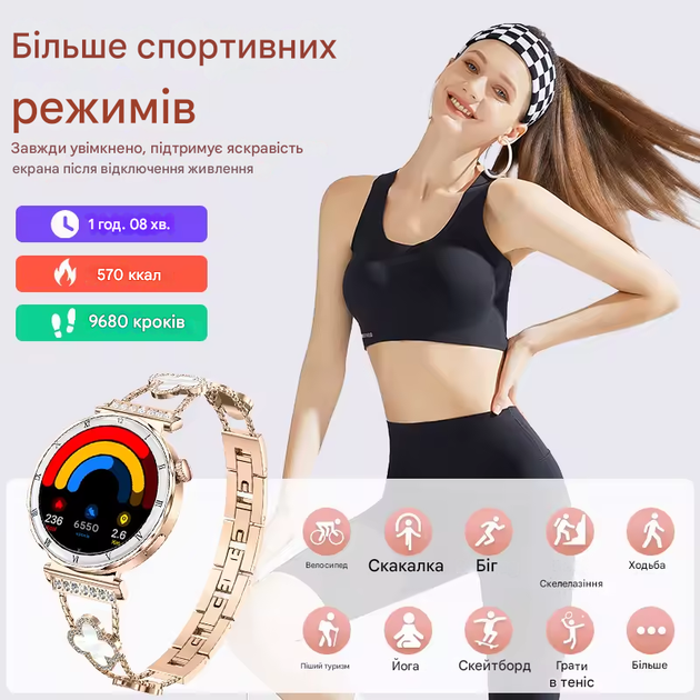 Женские смарт-часы Blossom Luxe Smart с изысканным дизайном и мониторингом здоровья - изображение 5