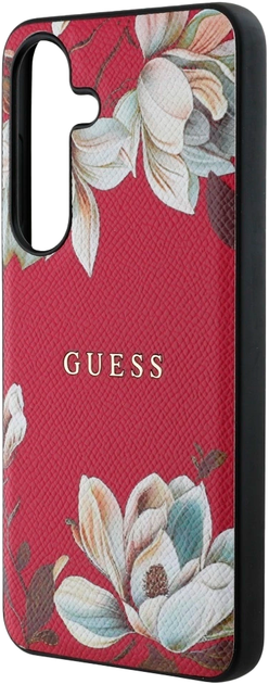 Etui Guess Grained Printed Flower Pattern MagSafe do Samsung Galaxy S25 Fucsia (3666339448899) - obraz 6