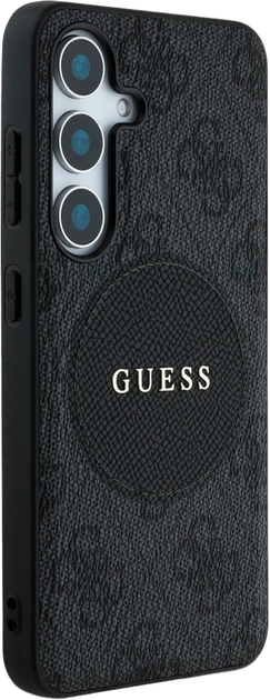 Etui Guess 4G Round Patch Classic Logo MagSafe do Samsung Galaxy S25 Plus Black (3666339448936) - obraz 4