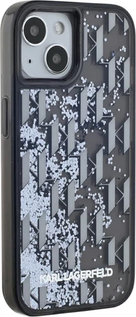Etui plecki Karl Lagerfeld Liquide Glitter Monogram Gradient do Apple iPhone 15 Black (3666339256142) - obraz 4