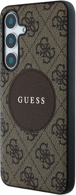 Etui Guess 4G Round Patch Classic Logo MagSafe do Samsung Galaxy S25 Brown (3666339448943) - obraz 2
