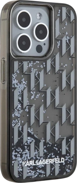Etui plecki Karl Lagerfeld Liquide Glitter Monogram Gradient do Apple iPhone 15 Pro Black (3666339256166) - obraz 4