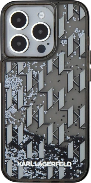 Etui plecki Karl Lagerfeld Liquide Glitter Monogram Gradient do Apple iPhone 15 Pro Max Black (3666339256173) - obraz 3