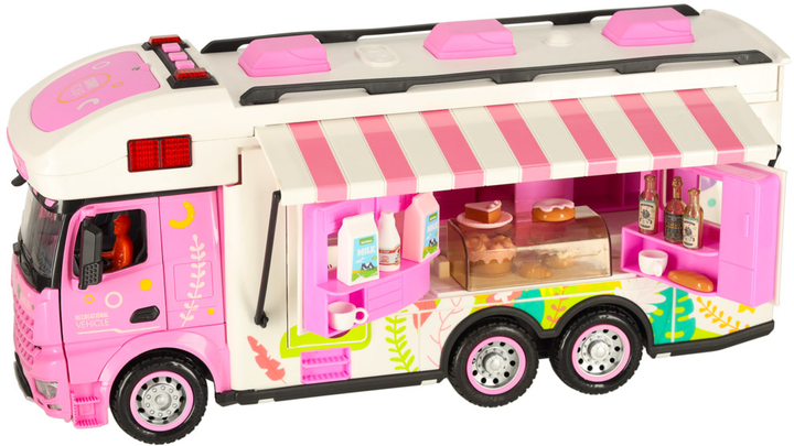 Zdalnie sterowany kamper KIK z dźwiękiem, światłem i akcesoriami Różowy (5903039767584) - obraz 3