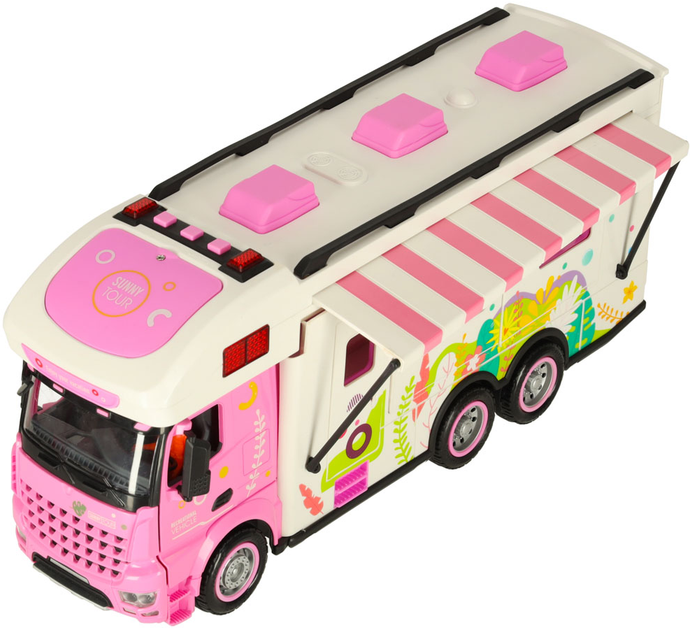 Zdalnie sterowany kamper KIK z dźwiękiem, światłem i akcesoriami Różowy (5903039767584) - obraz 6