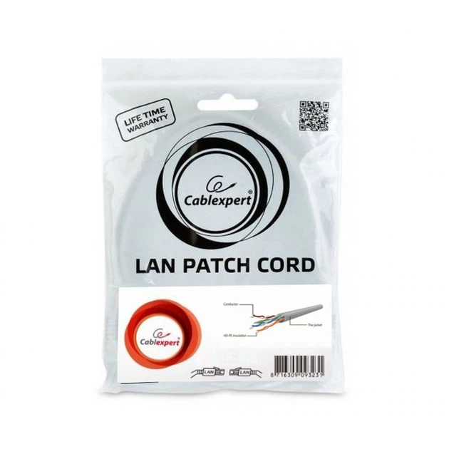 Патч-корд 30м UTP cat 6 CCA Gray Cablexpert (PP6U-30M) - Фото 4 Патч-корд 30м UTP cat 6 CCA Gray Cablexpert (PP6U-30M) - зображення 4