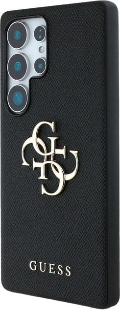 Etui Guess Grained Big 4G Logo Small Classic Logo do Samsung Galaxy S25 Ultra Black (3666339449148) - obraz 2