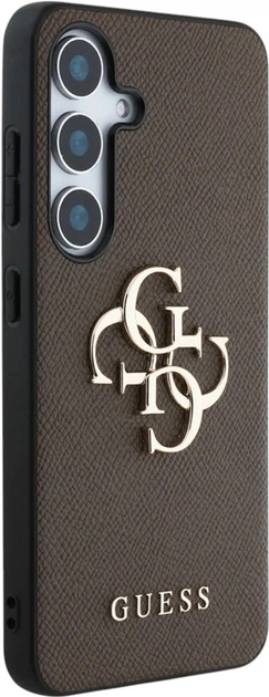Панель Guess Grained Big 4G Logo Small Classic для Samsung Galaxy S25 Brown (3666339449179) - зображення 4