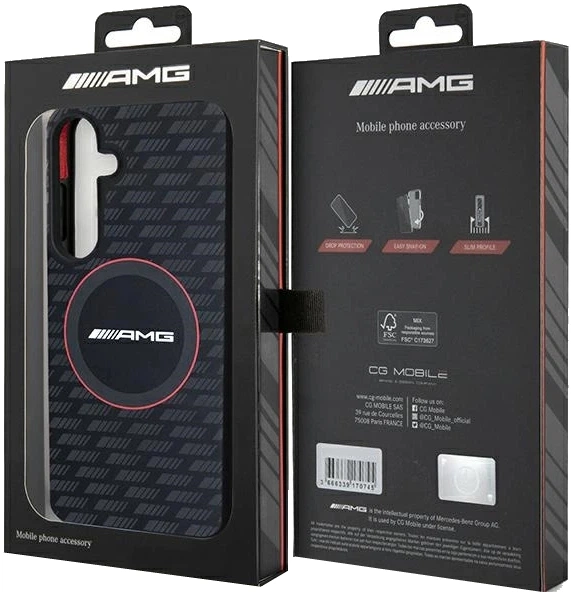 Etui plecki AMG Silicone Carbon Pattern na Samsung Galaxy S24 (S921) z MagSafe Czarne (3666339241728) - obraz 8