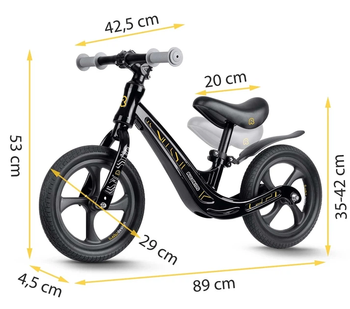 Rowerek biegowy dla dzieci Ricokids FUNNU 12" Czarny (5903890629601) - obraz 6