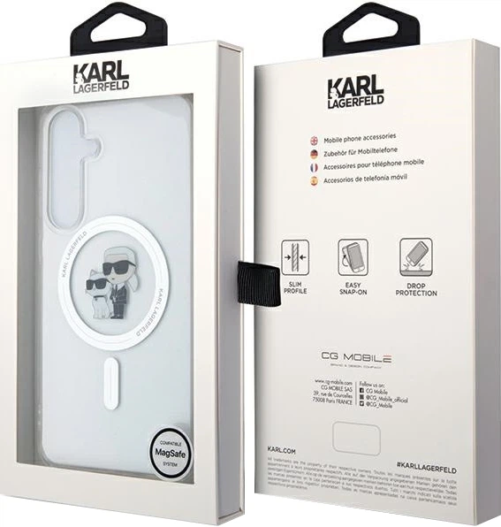 Etui plecki Karl Lagerfeld Karl & Choupette Head na Samsung Galaxy S24 (S921) z MagSafe Przezroczysty (3666339241810) - obraz 9