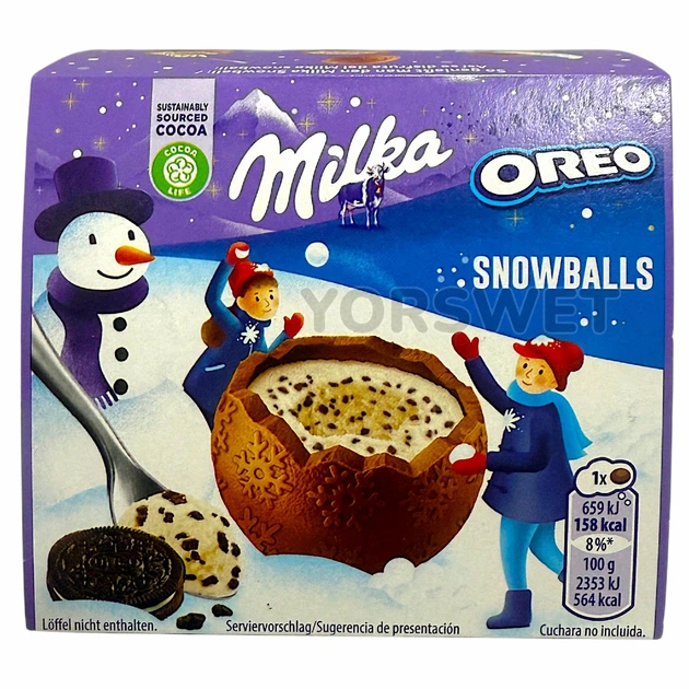 その他 milkynoa Шоколадні кульки Milka Snowballs Oreo із молочного шоколаду з