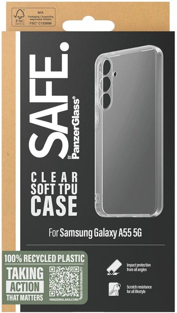Панель PanzerGlass SAFE. для Samsung Galaxy A55 Transparent (SAFE95691) - зображення 4