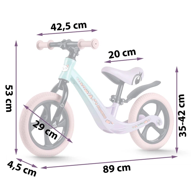 Rowerek biegowy Ricokids FUNNU 12" Różowy (5903890629649) - obraz 7