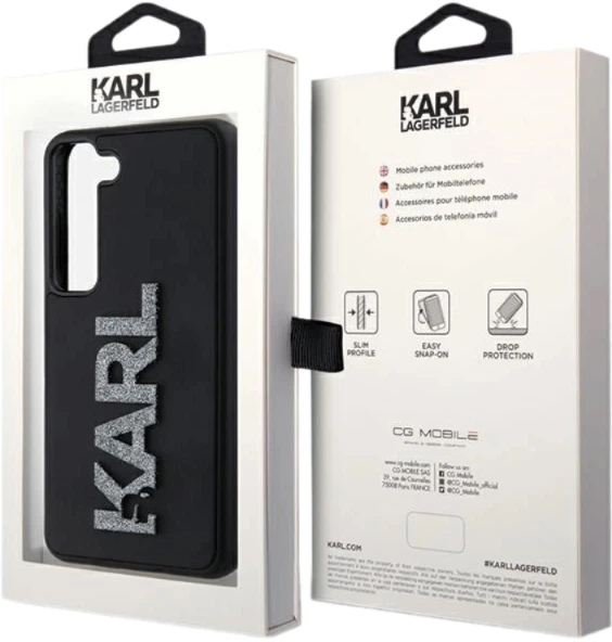 Панель Karl Lagerfeld 3D Rubber Glitter Logo для Samsung Galaxy S23 Plus (S916) Black (3666339241940) - зображення 8