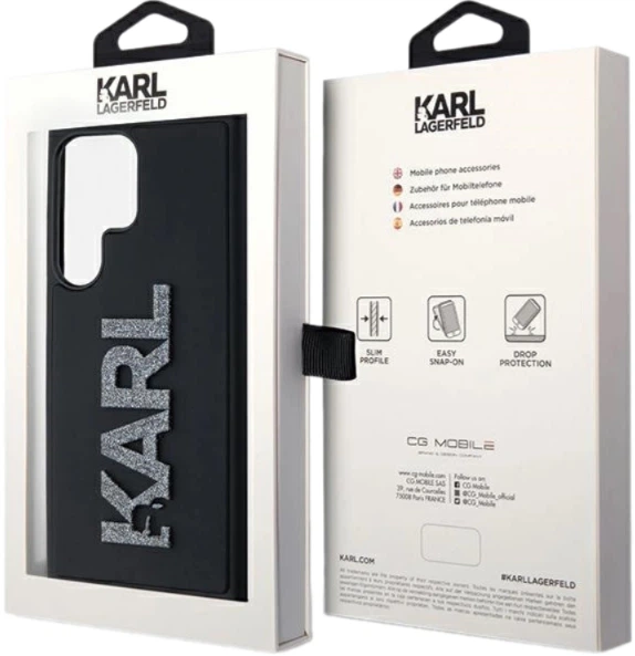 Etui plecki Karl Lagerfeld 3D Rubber Glitter Logo na Samsung Galaxy S23 Ultra (S918) Czarne (3666339241957) - obraz 7
