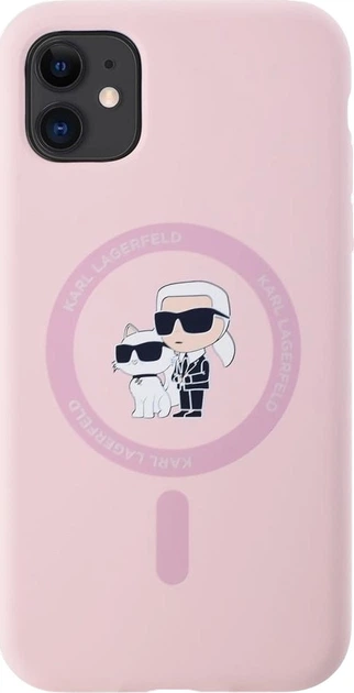 Etui plecki Karl Lagerfeld Silicone Karl&Choupette MagSafe do Apple iPhone 11 Pink (3666339254360) - obraz 3