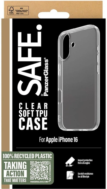 Панель PanzerGlass SAFE. для Apple iPhone 16 Transparent (SAFE95896) - зображення 5