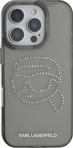 Панель Karl Lagerfeld IML Rhinestones Karl Head для Apple iPhone 16 Pro Grey (3666339352189) - зображення 3