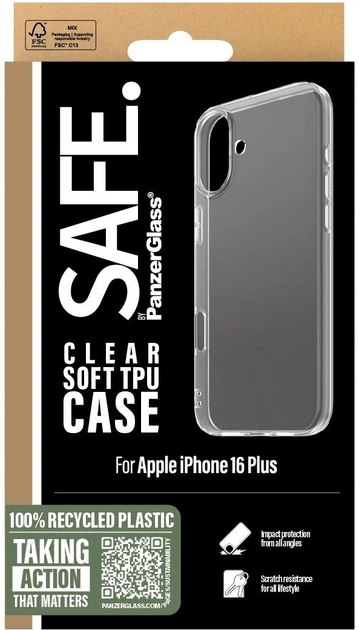 Etui plecki PanzerGlass SAFE. do Apple iPhone 16 Plus Transparent (SAFE95898) - obraz 5