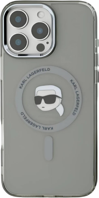 Панель Karl Lagerfeld IML Metal Karl Head MagSafe для iPhone 16 Pro Max Black (KLHMP16XHLSKIK) - зображення 3