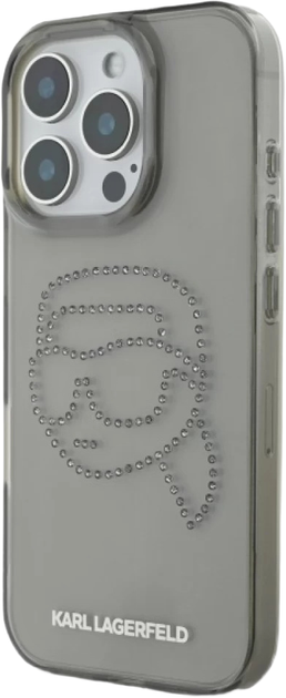 Панель Karl Lagerfeld IML Rhinestones Karl Head для Apple iPhone 16 Pro Max Black (KLHCP16XHKHDCELK) - зображення 2